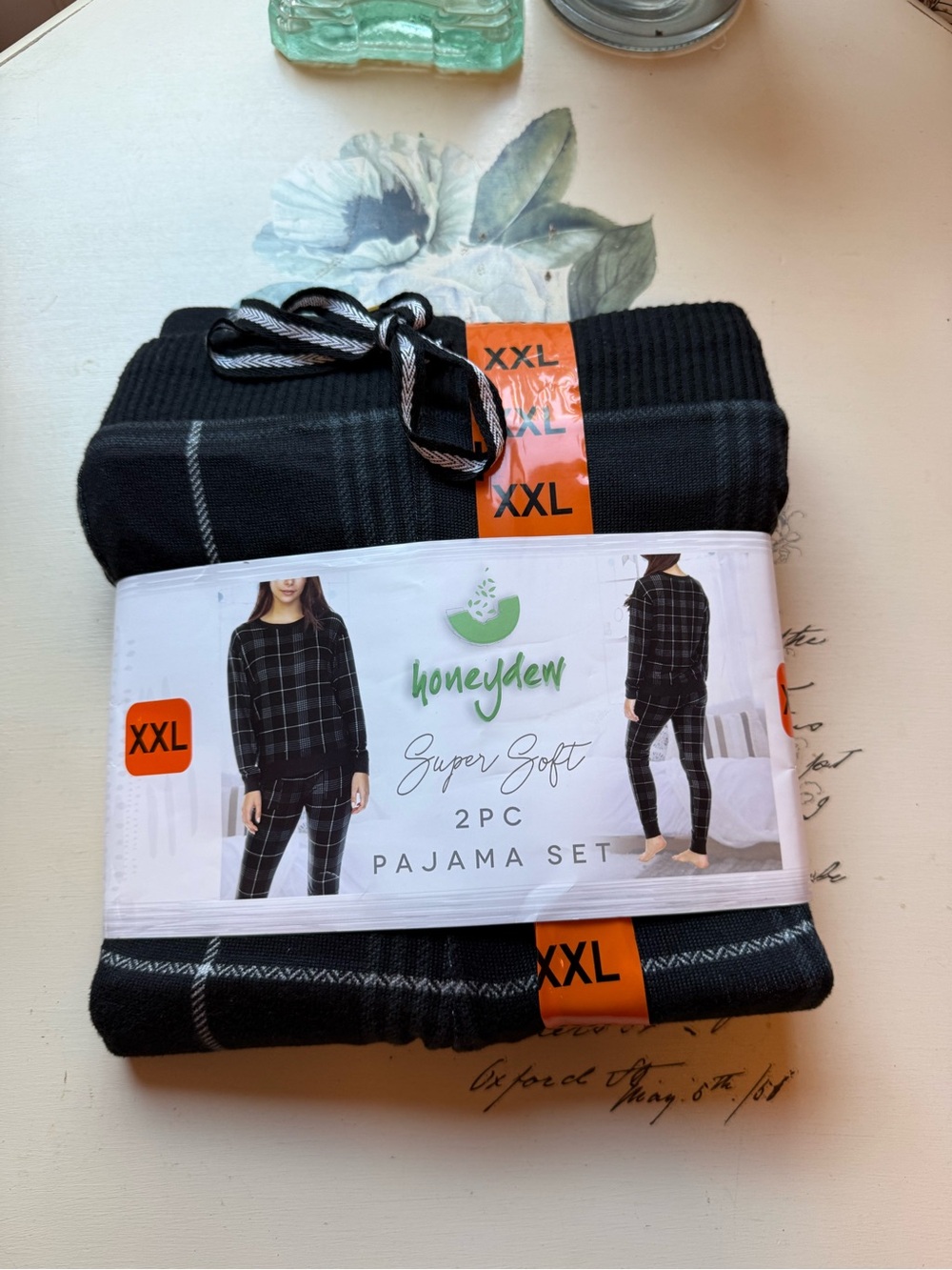 Honeydew Intimates Black Plaid Crewneck Sweater - Picture 3 of 3